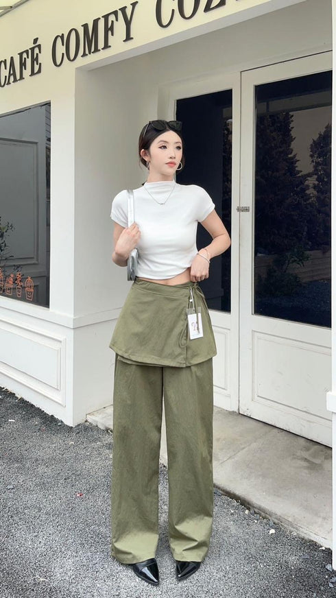 KELTIS Casual Pant With Removable Wrap Mini Skirts